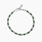 Bracciale uomo Kidult Style Malachite e cubetti martellati