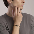 Bracciale uomo Kidult Style Cornetto e pietra lavica