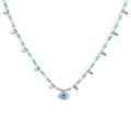 Collana Marlù donna con occhio pendente ed elementi di ematite sfacetttata