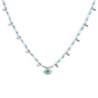 Collana Marlù donna con occhio pendente ed elementi di ematite sfacetttata