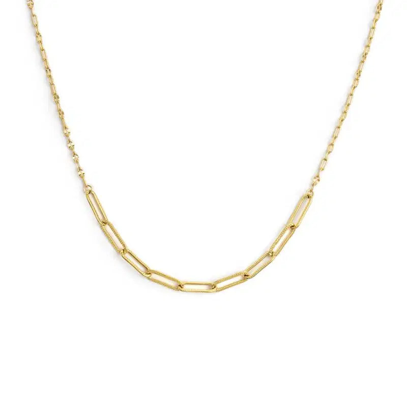 Collana Marlù catena lip cable e centrale a catena cable con texture