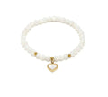 Bracciale elastico Vestopazzo Sfere e cuore in madreperla