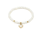 Bracciale elastico Vestopazzo Sfere e cuore in madreperla