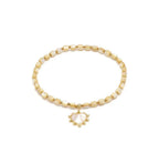 Bracciale elastico Vestopazzo Cilindri e cuore madreperla