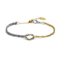 Bracciale Marlù con nodo centrale catena snake e catena foxtail