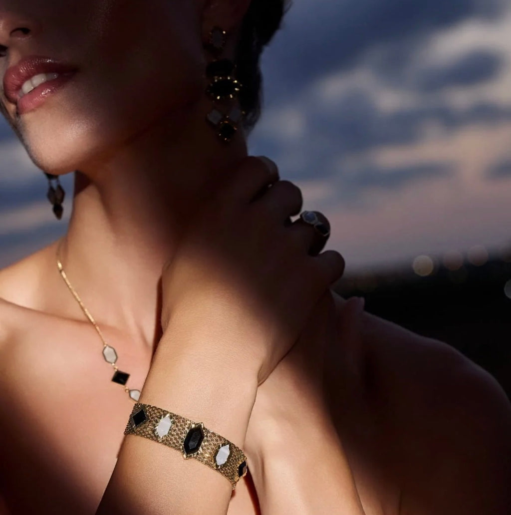 Bracciale Donna Anartxy GLEAM a maglie nero