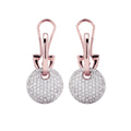 Orecchini pendenti Golden Rosè con Tondo Pavé in Cubic Zirconia