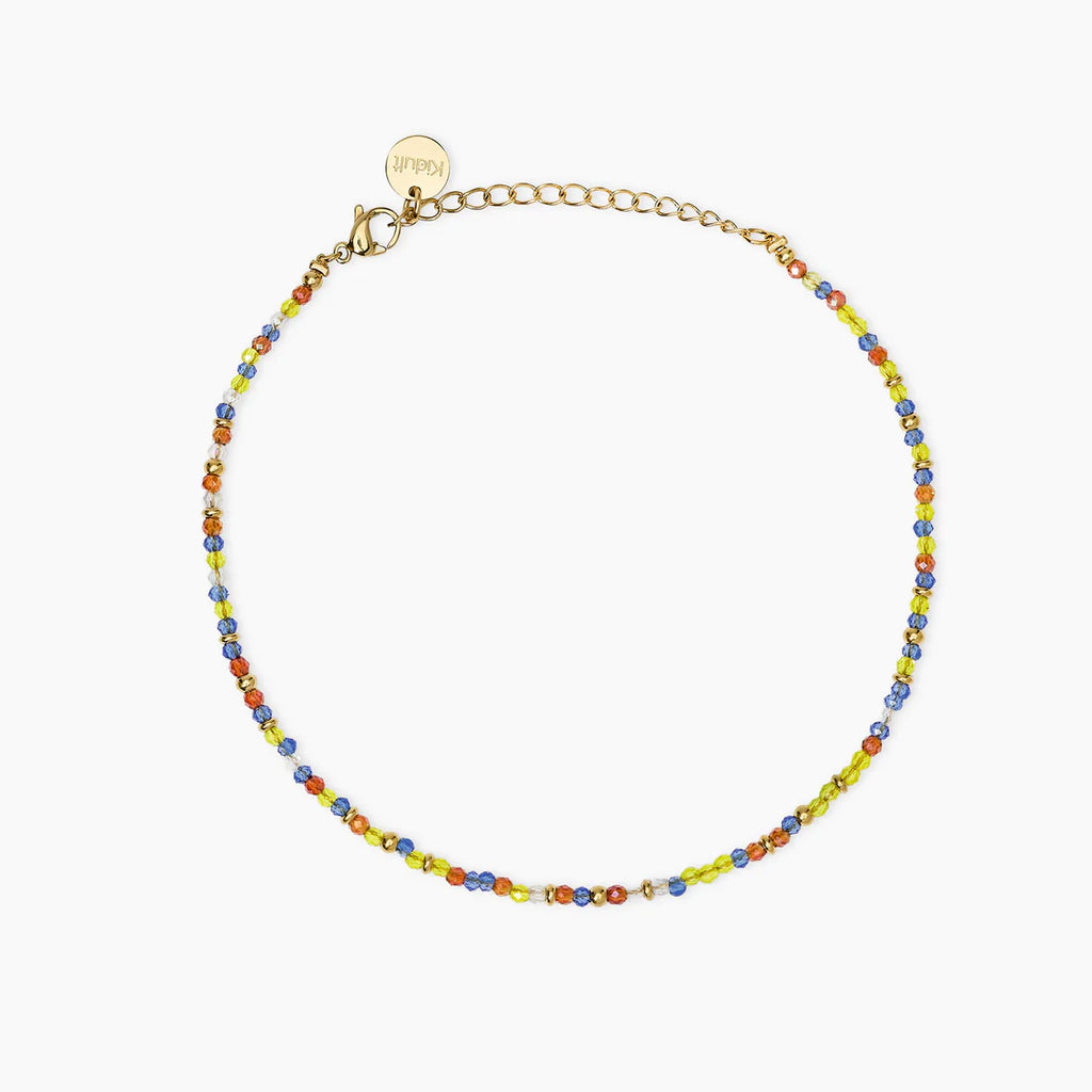 Cavigliera donna Kidult dorata con inserti multicolor