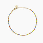 Cavigliera donna Kidult dorata con inserti multicolor