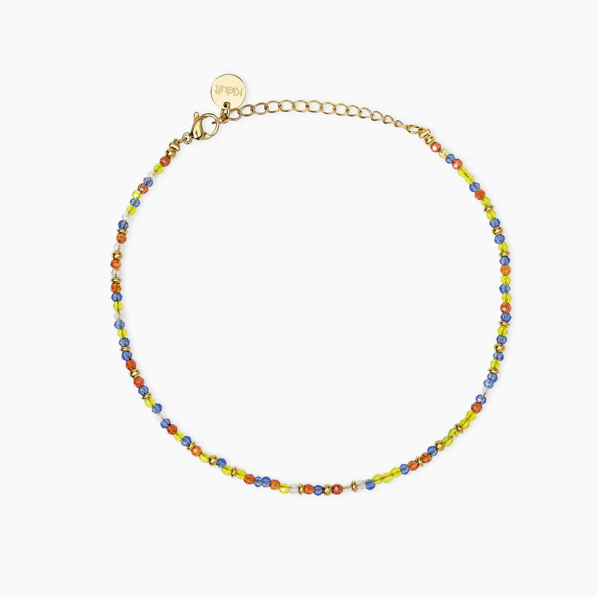 Cavigliera donna Kidult dorata con inserti multicolor