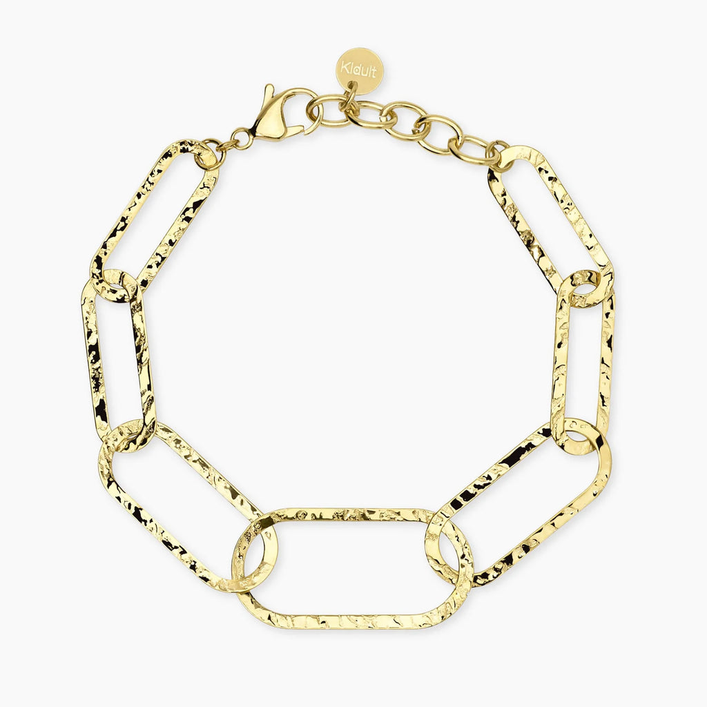 Bracciale Kidult donna Style Maglie dorate martellate