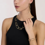 Collana Kidult donna Style Maglie dorate martellate