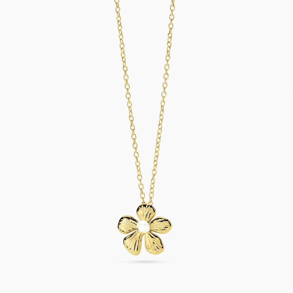 Collana Kidult donna Style Fiore gold con perla