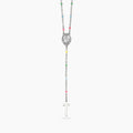 Collana Kidult donna multicolor con Madonnina e pendente croce