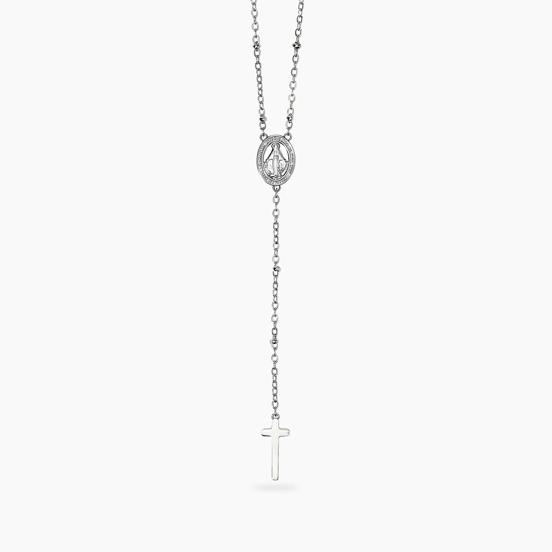 Collana Kidult donna con Madonnina e pendente croce