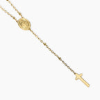 Collana Kidult donna dorata con Madonnina e pendente croce