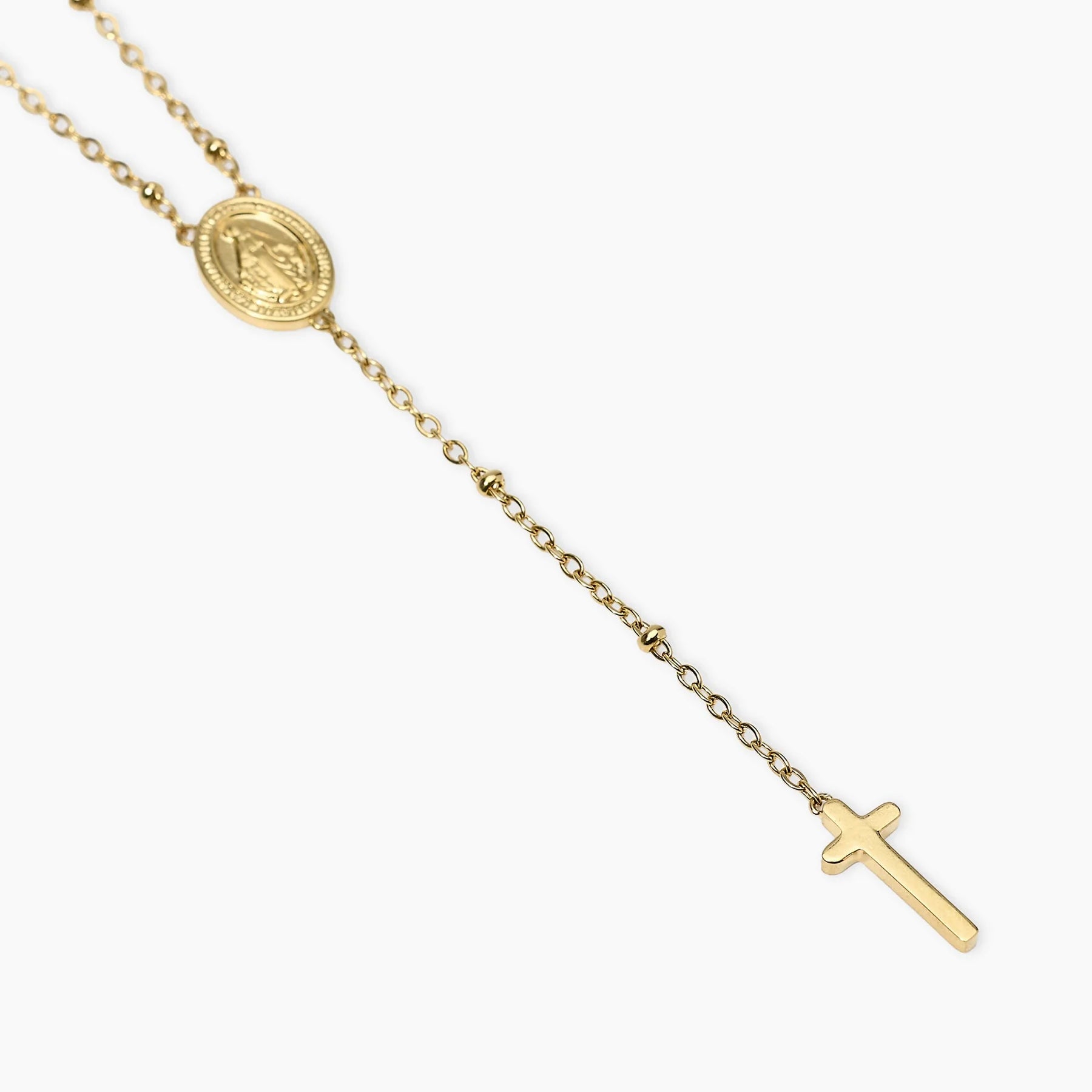 Collana Kidult donna dorata con Madonnina e pendente croce