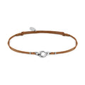 Bracciale Marlù donna cordino marroncino  con moschettone ad anello centrale