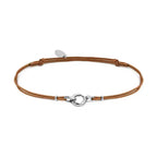 Bracciale Marlù donna cordino marroncino  con moschettone ad anello centrale