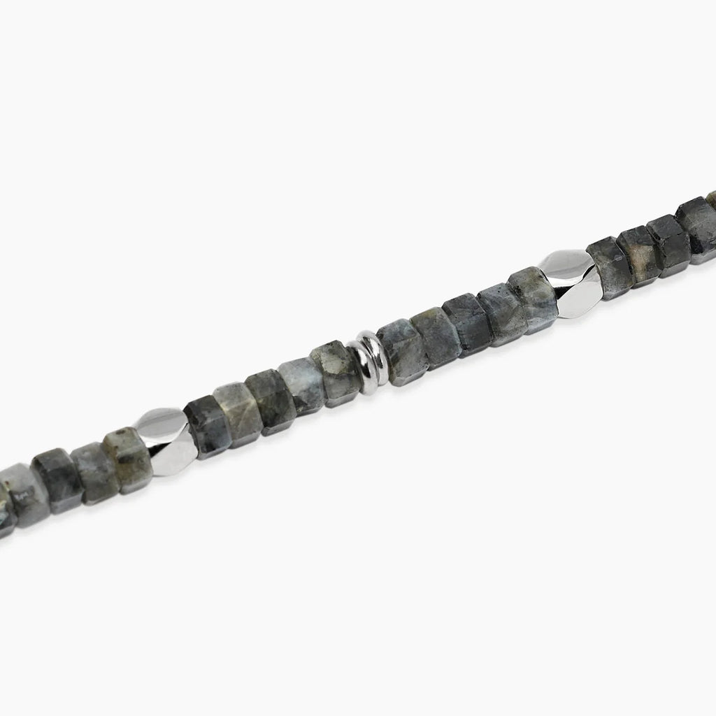 Bracciale Kidult uomo in acciaio e labradorite