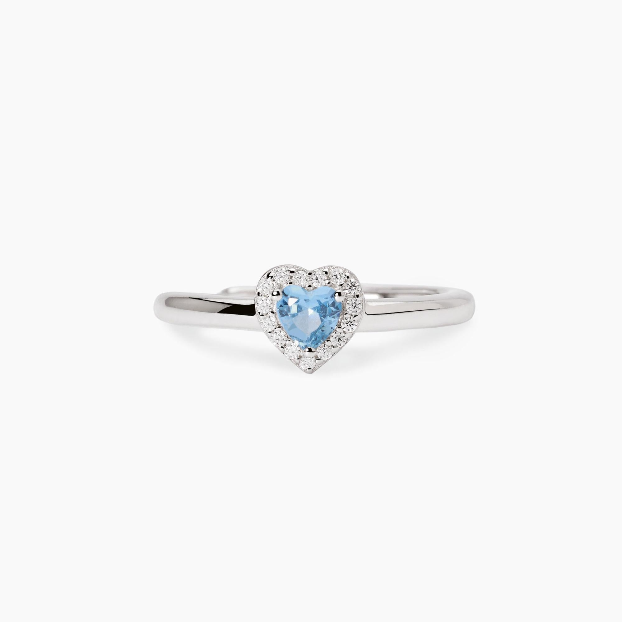 Anello Mabina donna con acquamarina sintetica
