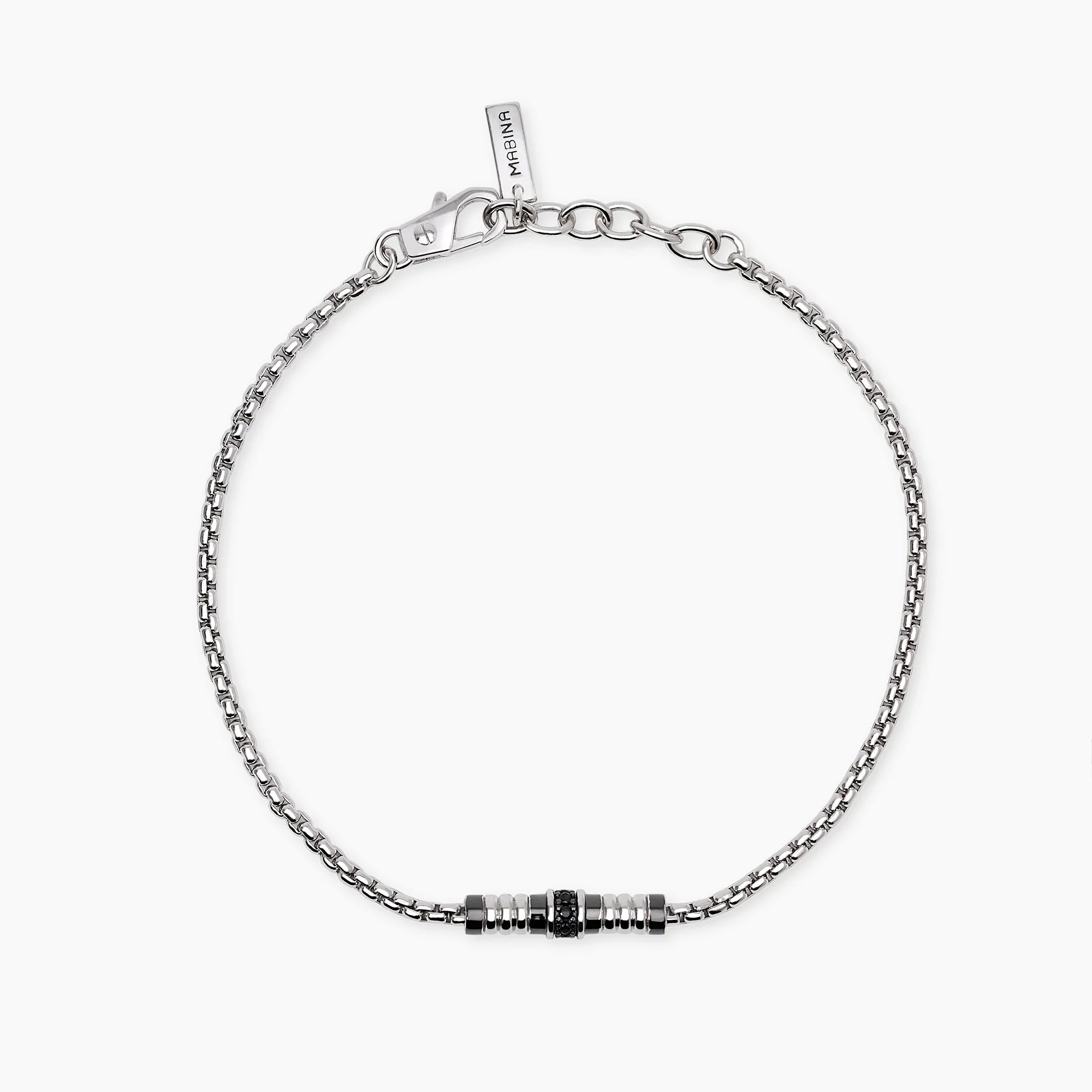 Bracciale Mabina Uomo regolabile in argento con catena veneta