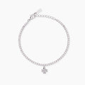 Bracciale Mabina donna tennis Bracciale tennis in argento con ciondolo quadrifoglio LUCKY WOMAN