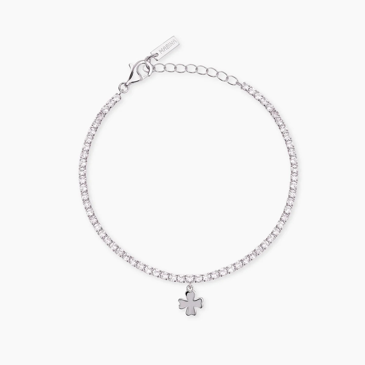 Bracciale Mabina donna tennis Bracciale tennis in argento con ciondolo quadrifoglio LUCKY WOMAN