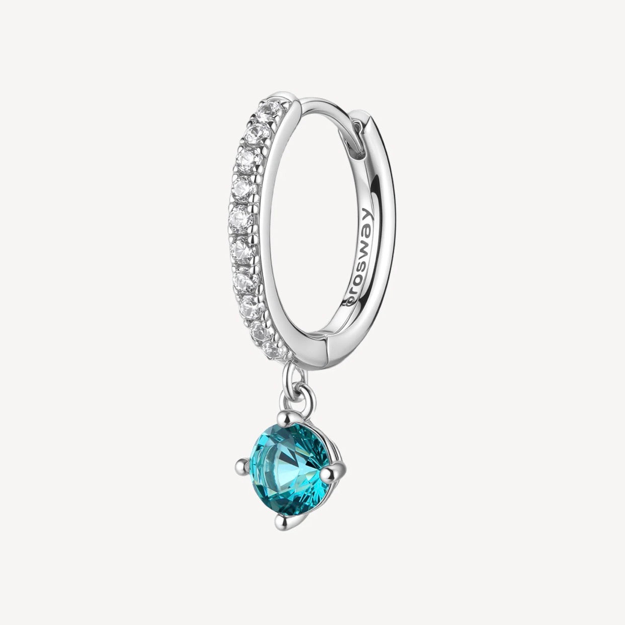 Orecchino argento Fancy Aqua green