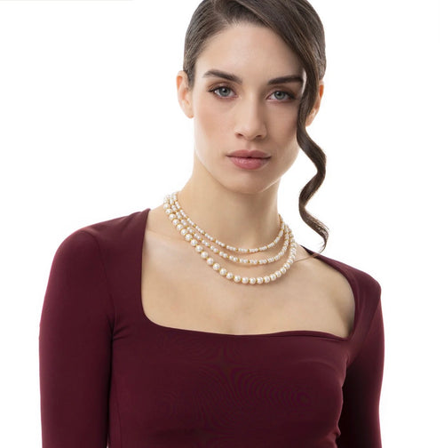 Collana Vestopazzo donna tre fili con perle