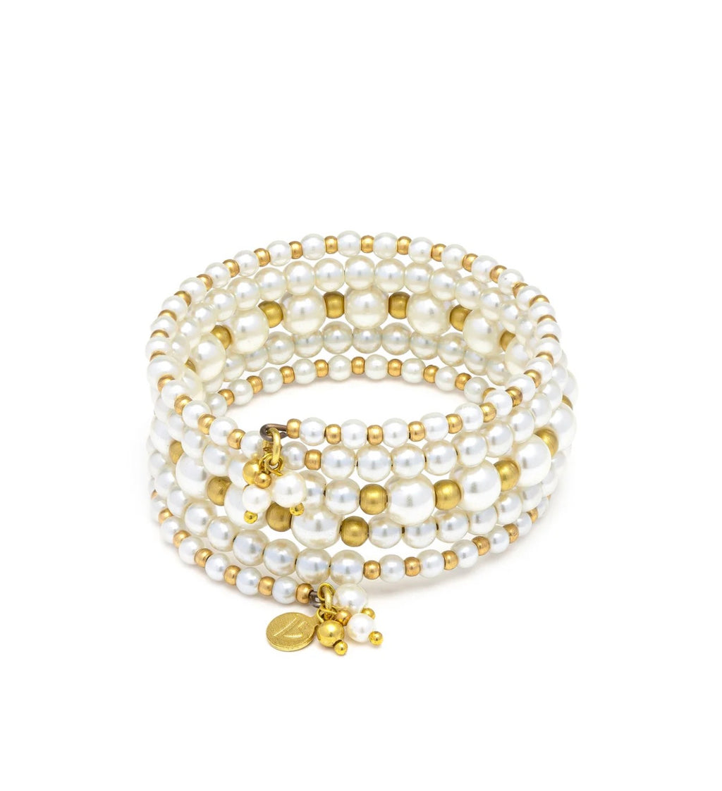 Bracciale Vestopazzo donna rigido multifilo mix di perle
