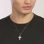 Collana Mabina uomo in argento con pendente croce