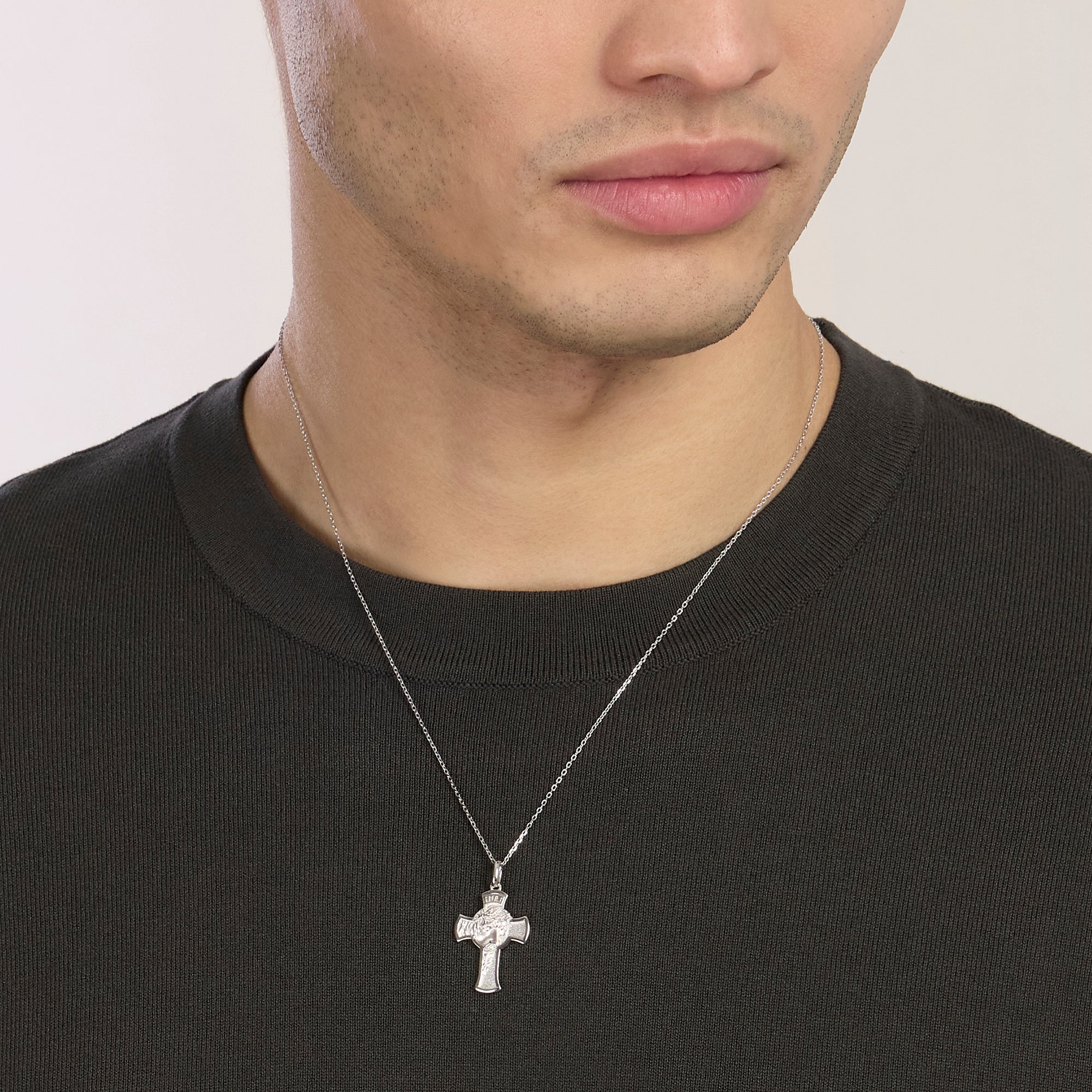 Collana Mabina uomo in argento con pendente croce