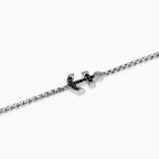 Bracciale Mabina Uomo in argento con ancora in zirconi neri da uomo