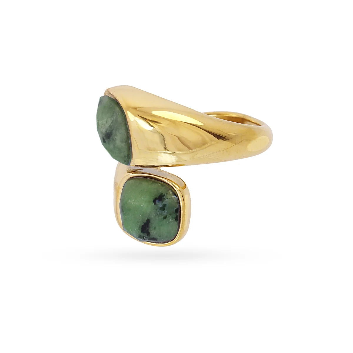 Anello Anartxy donna SPIRIT con doppia pietra naturale verde