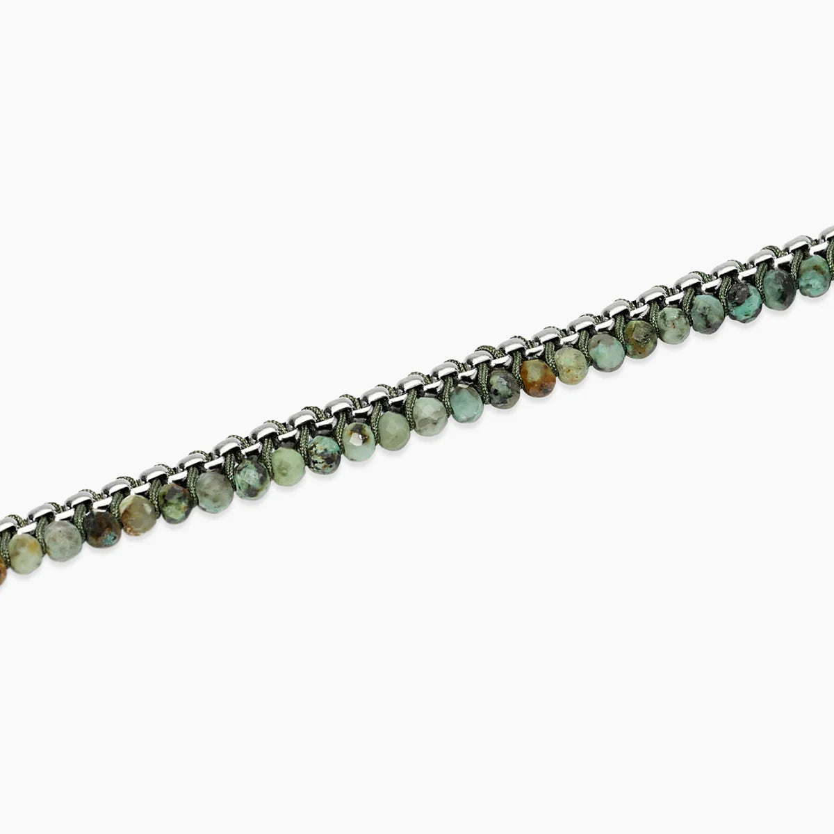 Bracciale Kidult uomo in acciaio con nylon e turchese africano