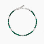 Bracciale Mabina Uomo in argento e malachite sintetica