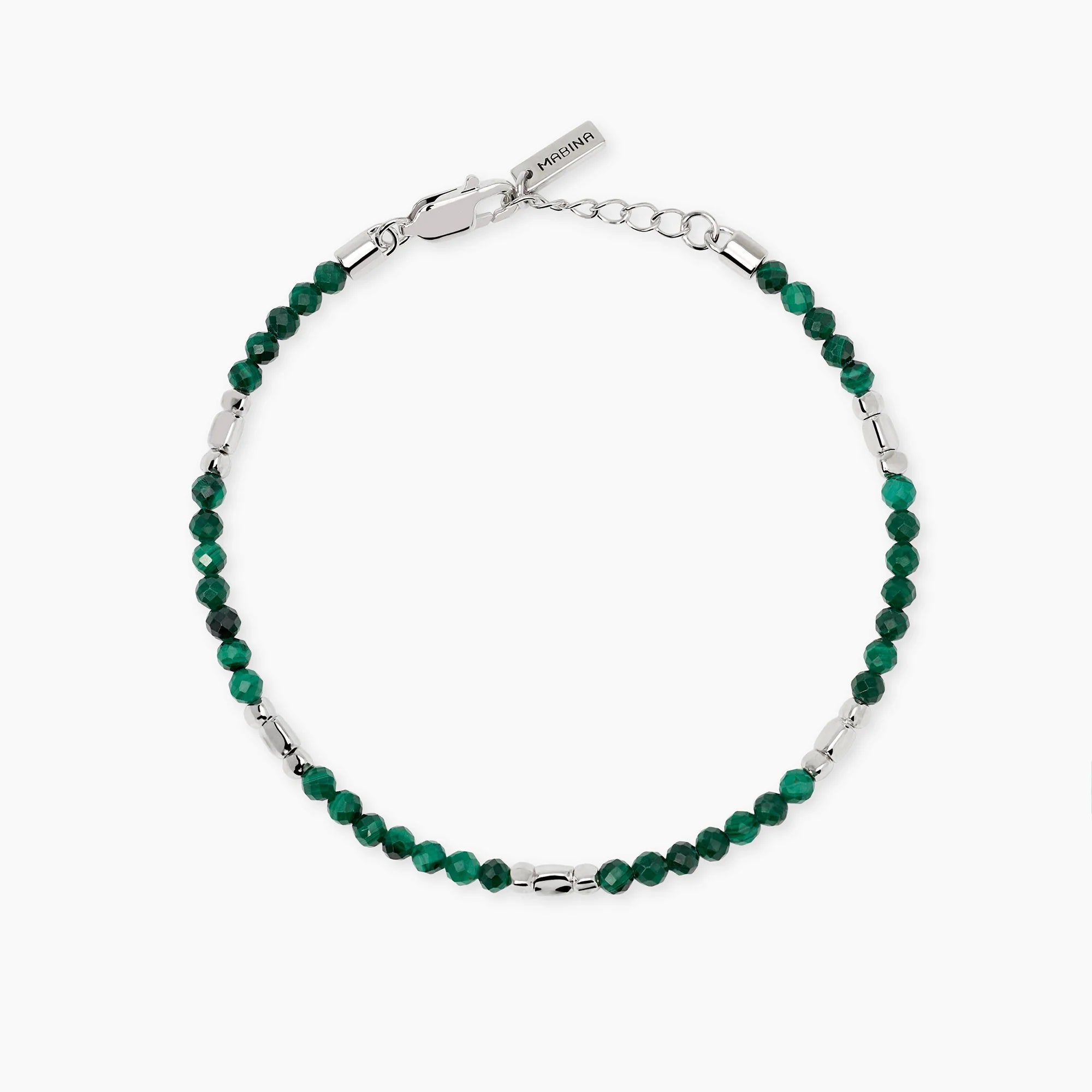 Bracciale Mabina Uomo in argento e malachite sintetica