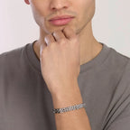 Bracciale Kidult uomo in acciaio con maglia panther