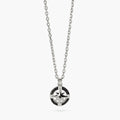 Collana Kidult uomo in acciaio con ciondolo rosa dei venti in acciaio e nero