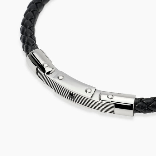 Bracciale Kidult uomo con lab leather e piastra centrale