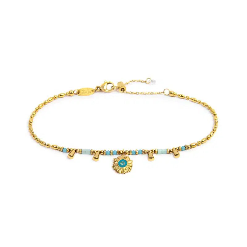 Bracciale Marlù donna catena chicco di riso con sole pendente