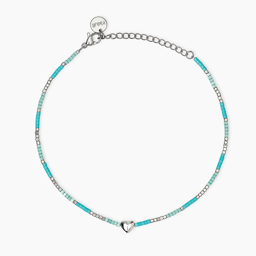 Cavigliera donna Kidult azzurra con cuore
