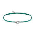 Bracciale Marlù donna cordino verde con moschettone ad anello centrale