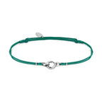 Bracciale Marlù donna cordino verde con moschettone ad anello centrale