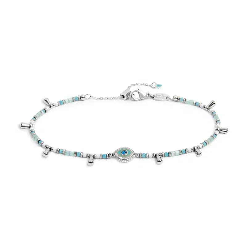 Bracciale Marlù donna elementi di ematite sfacetttata con occhio centrale