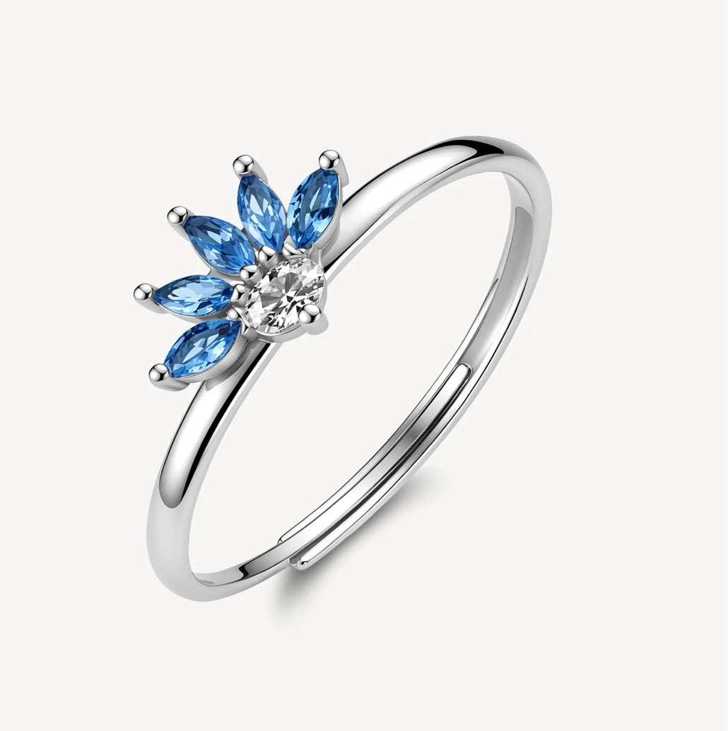 Anello argento Fancy Freefom blue Fiore