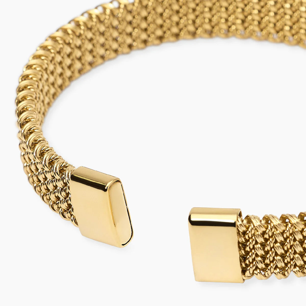 Bracciale Kidult donna cuff dorato con maglia mesh