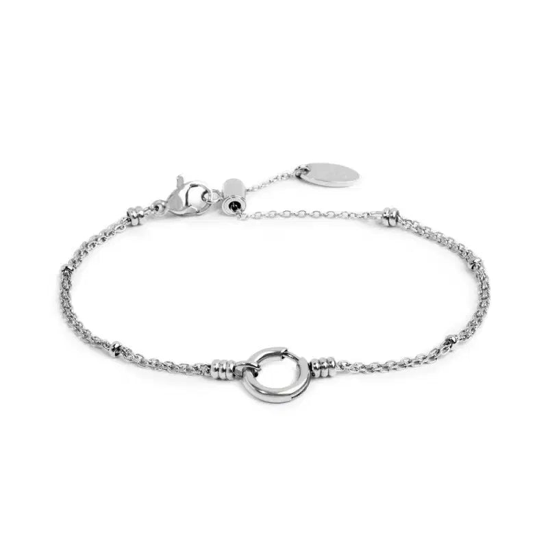 Bracciale Marlù donna catena mesh con sfere al centro moschettone ad anello