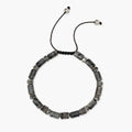 Bracciale Kidult uomo in nylon con labradorite e diaspro grigio striato